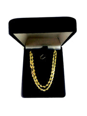 10k gul solid guld diamantskåret rebkæde halskæde, 3 mm fine designer smykker til mænd og kvinder