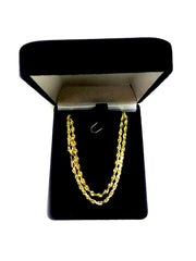 Collar de cadena de cuerda con corte de diamante de oro macizo amarillo de 14 quilates, joyería fina de diseño de 2,75 mm para hombres y mujeres