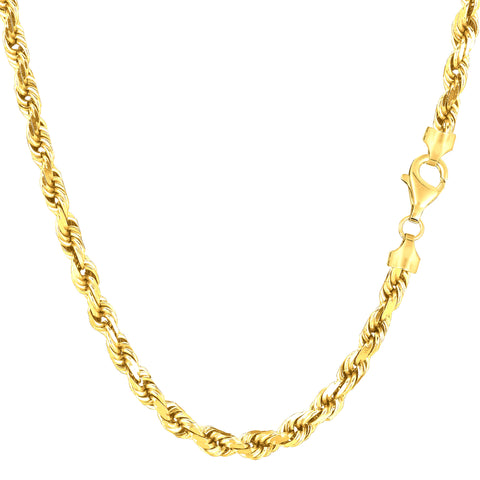 14K Yellow Gold Filled Solid Rope Chain Bracelet, 4.5mm, 8.5"