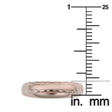 14k Rose Gold Diamond Cut 4mm Wide Hollow Wedding Band Ring