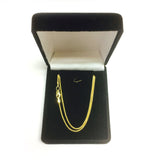 14k Yellow Gold Round Wheat Chain Necklace, 1.2mm