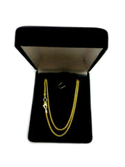 Collar de cadena de trigo redondo de oro amarillo de 14 quilates, joyería fina de diseño de 1,5 mm para hombres y mujeres