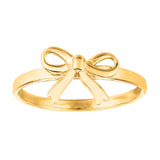 14K Yellow Gold Bow Design Ring, Size 7