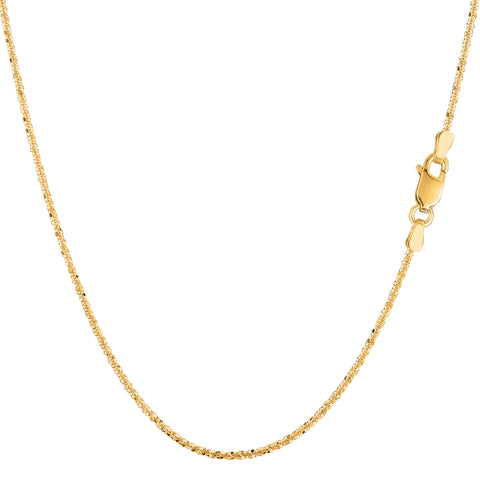14k Yellow Gold Sparkle Chain Necklace, 0.9mm