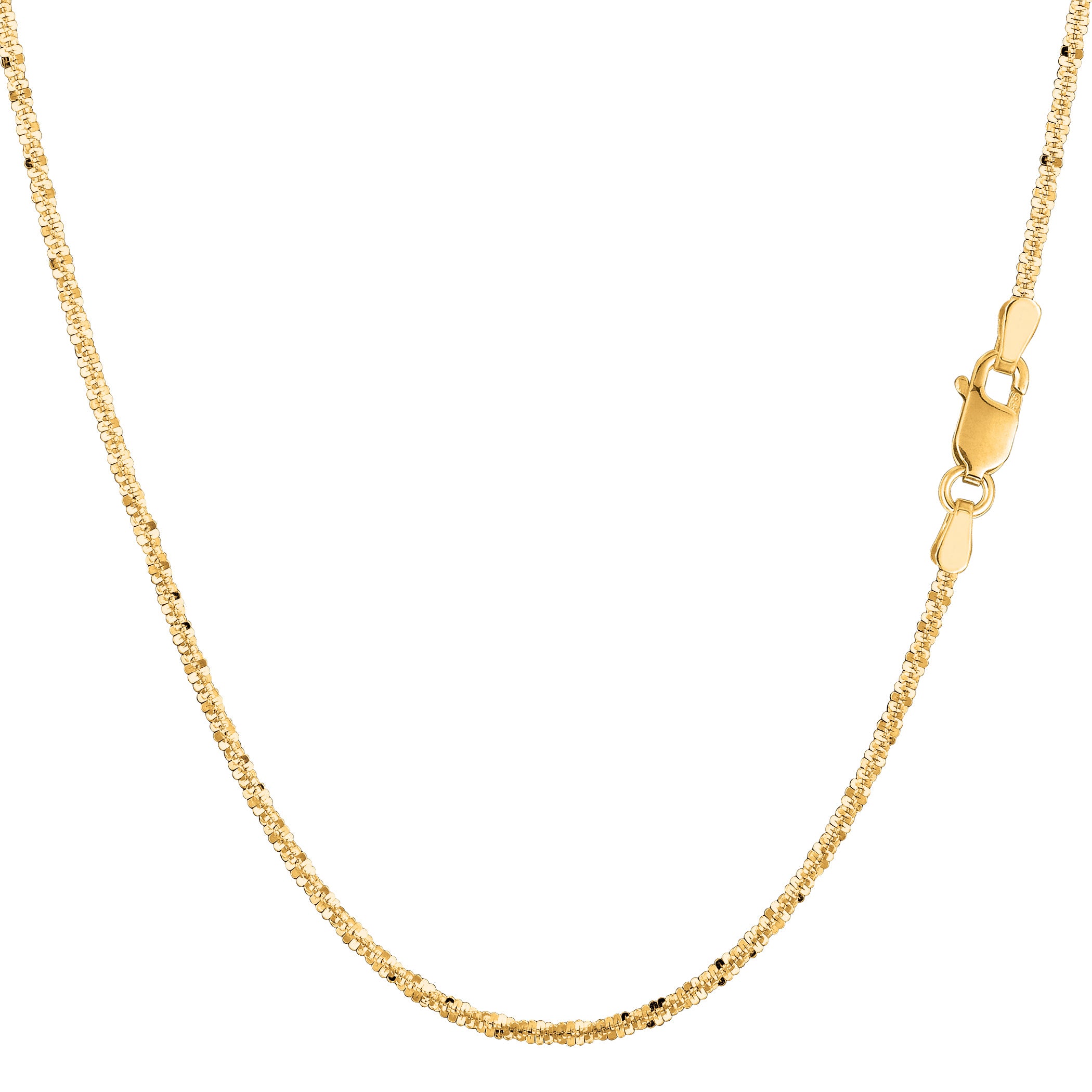 14k gult guld Sparkle Chain Halsband, 1,5 mm fina designersmycken för män och kvinnor