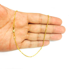 10k Yellow Gold Sparkle Chain Bracelet, 1.5mm, 10" fine designer jewelry for men and women