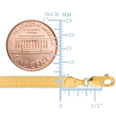 14k Yellow Solid Gold Imperial Herringbone Chain Bracelet, 5.0mm