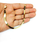 14k Yellow Solid Gold Imperial Herringbone Chain Bracelet, 5.0mm