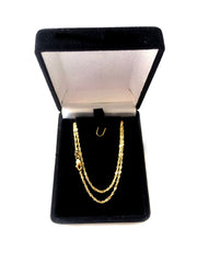 Collana a catena Singapore in oro giallo 14k, gioielli di alta moda da 1,5 mm per uomo e donna
