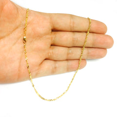 14k Yellow Gold Singapore Chain Bracelet, 1.7mm, 7"