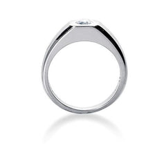 Round Brilliant Diamond Mens Ring in 14k white gold (0.25cttw, F-G Color, SI2 Clarity)