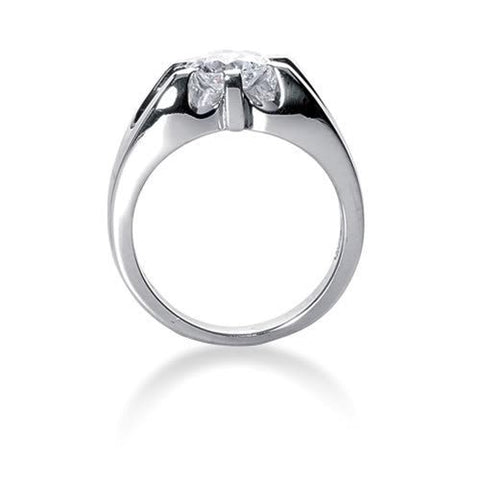 Round Brilliant Diamond Mens Ring in 14k white gold (0.25cttw, F-G Color, SI2 Clarity)
