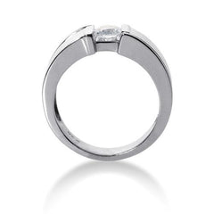 Round Brilliant Diamond Mens Ring in 14k white gold (0.25cttw, F-G Color, SI2 Clarity)