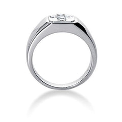 Round Brilliant Diamond Mens Ring in 14k white gold (0.3cttw, F-G Color, SI2 Clarity)