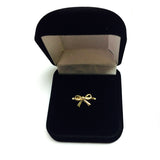 14K Yellow Gold Bow Design Ring, Size 7