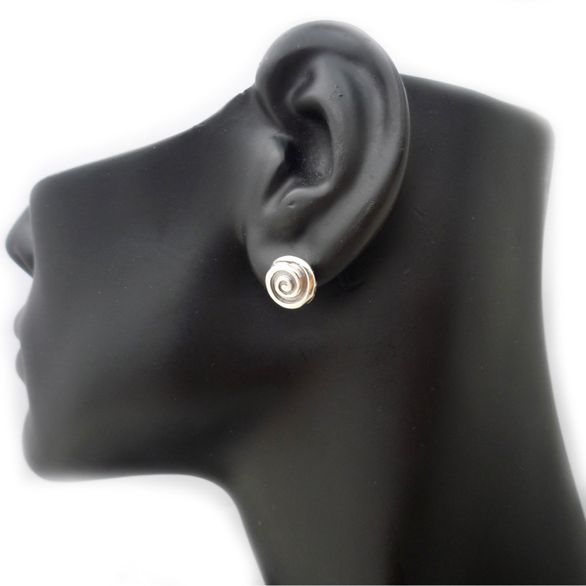 Sterling Silver Ancient Greek Key Stud Earrings, Diameter 10mm