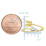 14k Two Tone Gold Bypass Arrow Ring, Size 7