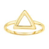 14K Yellow Gold Triangle Design Ring, Size 7