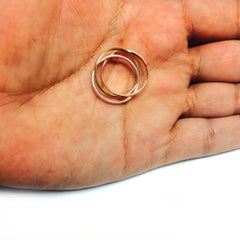 14K Gold Trinity Tri-Color Hollow Rolling Ring fine designer jewelry for men and women