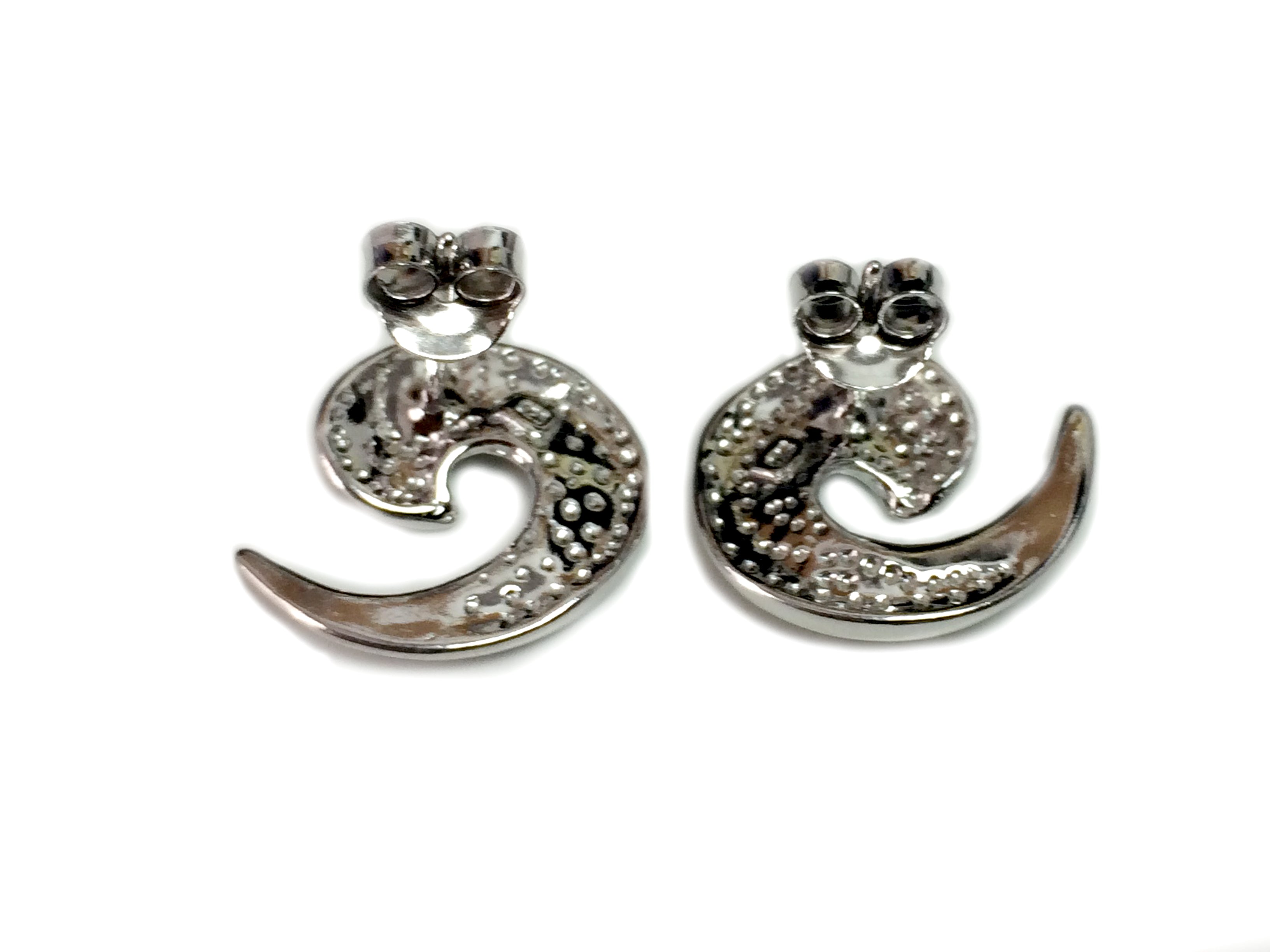 Sterling sølv rhodineret græsk Meandros nøgle, 15 mm fine designer smykker til mænd og kvinder