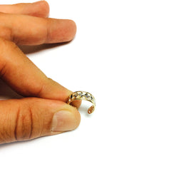 Anello in oro giallo 14 carati con nodo celtico, design con polsino regolabile, anello per punta regolabile, gioielli di design da 4 mm per uomini e donne