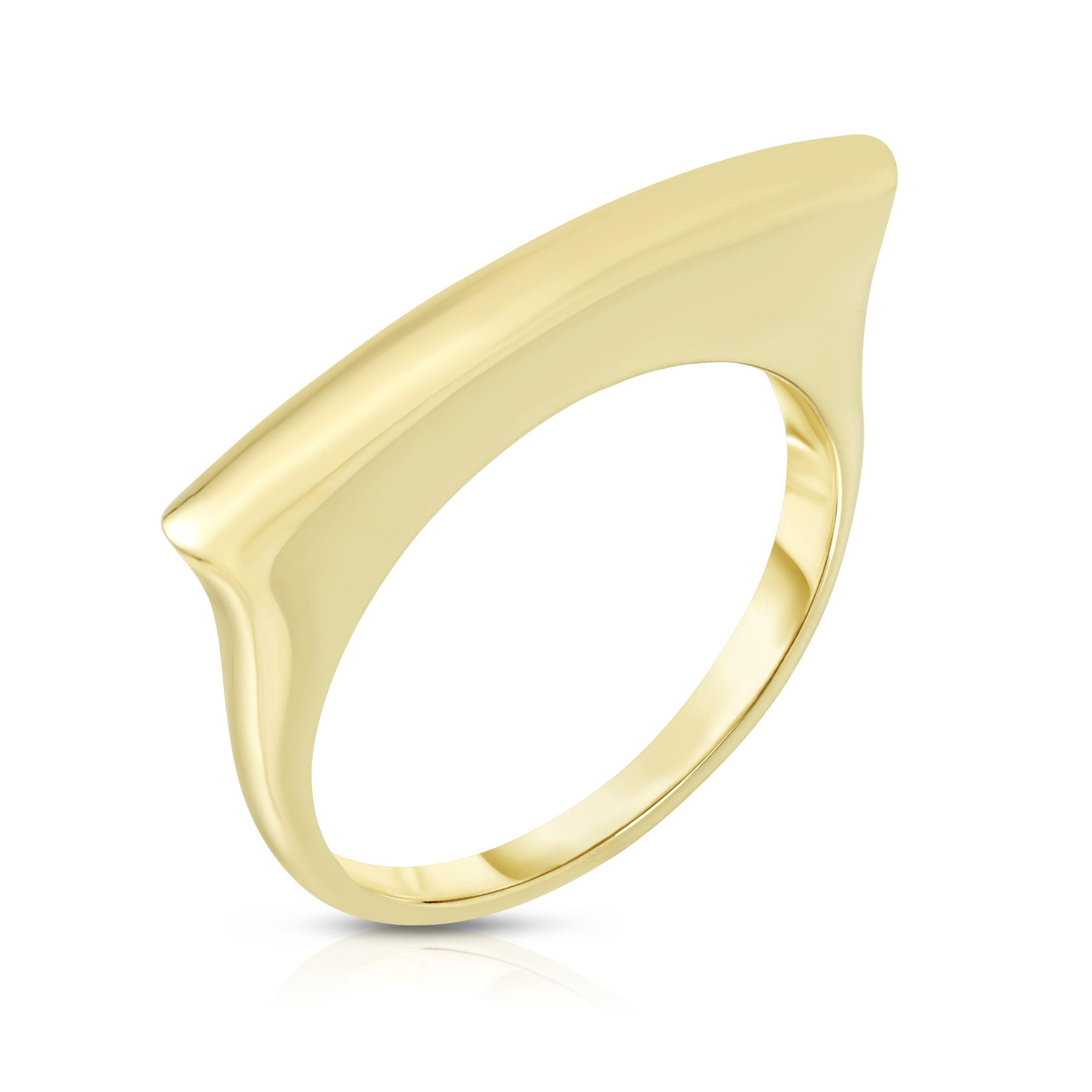 14k gult gull Square Bar Ring, størrelse 7 fine designersmykker for menn og kvinner