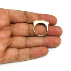 14k gult gull Square Bar Ring, størrelse 7 fine designersmykker for menn og kvinner