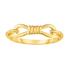 14K Yellow Gold Fancy Buckle Ring, Size 7