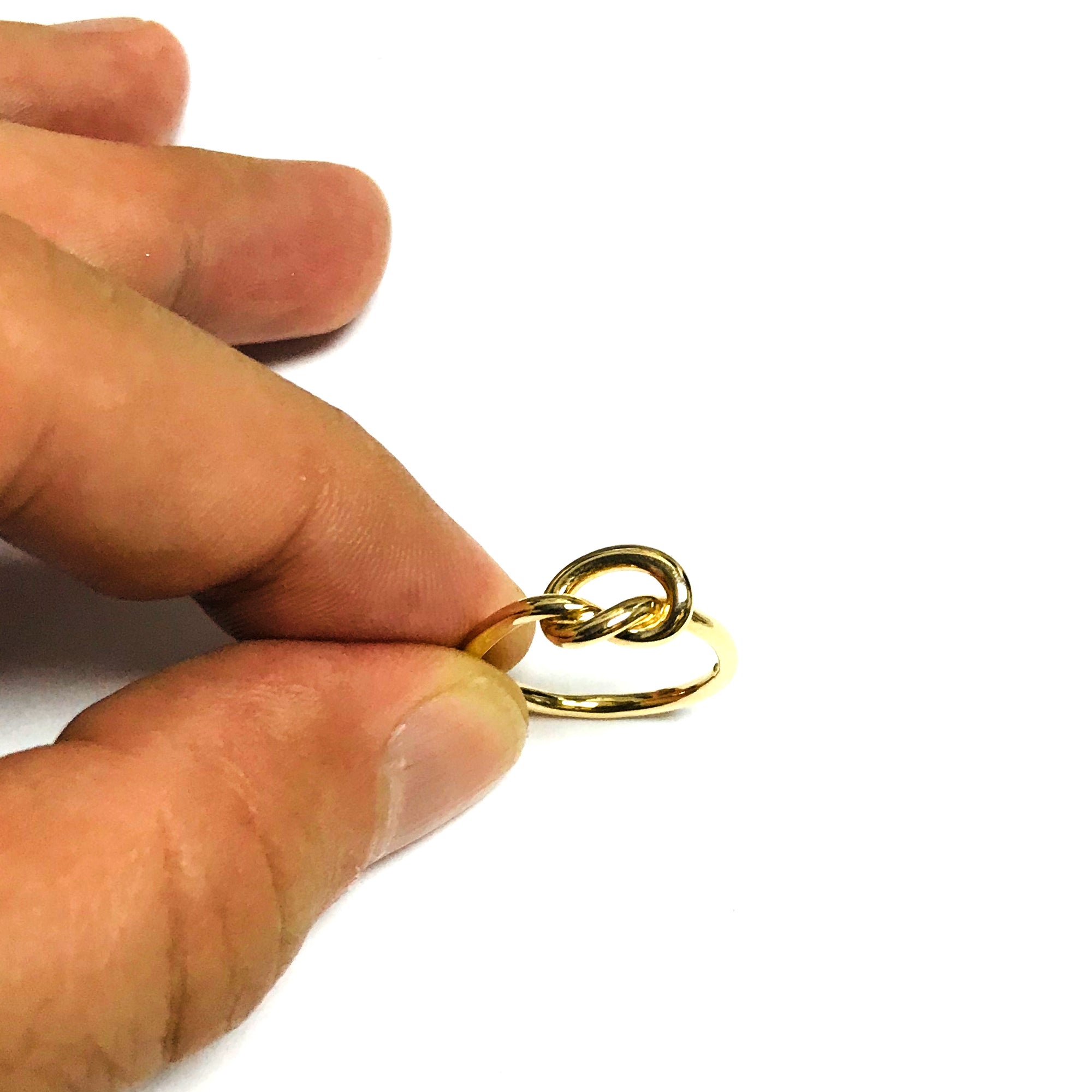 14K Yellow Gold Lovers Love Knot Pretzel Ring, Size 7
