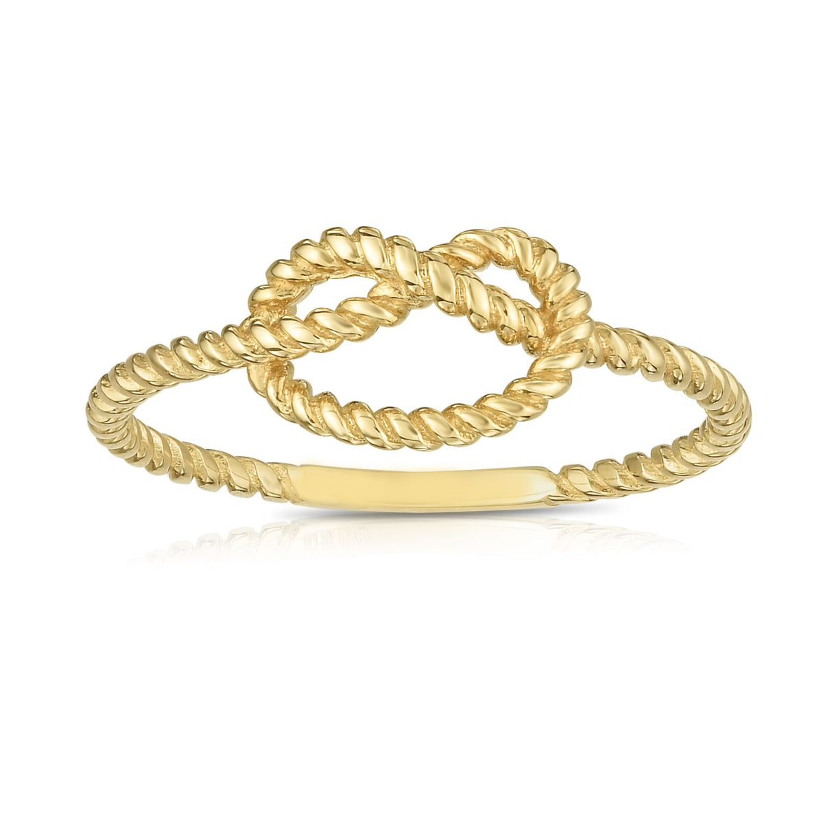14k Yellow Gold Twisted Cable Knot Ring, Size 7 fine designer jewelry for men and women