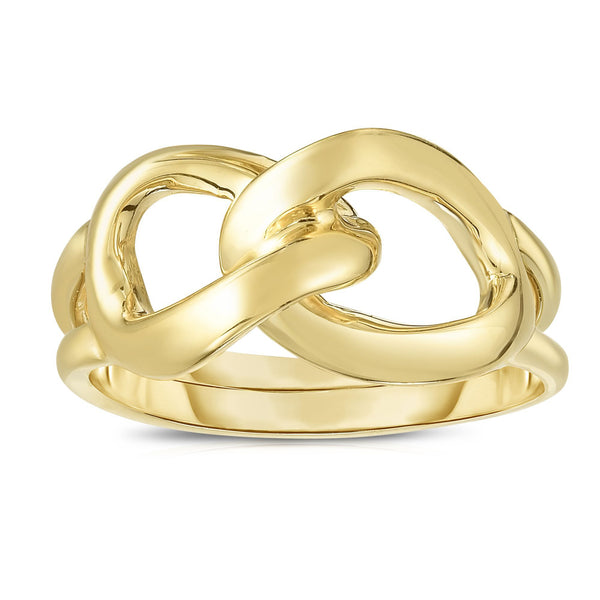 14k Yellow Gold Womens Fancy Infinity Ring, Size 7