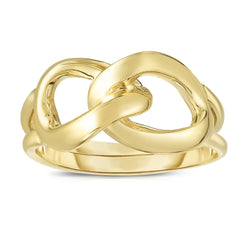 14k Yellow Gold Womens Fancy Infinity Ring, Size 7 fine designer jewelry for men and women