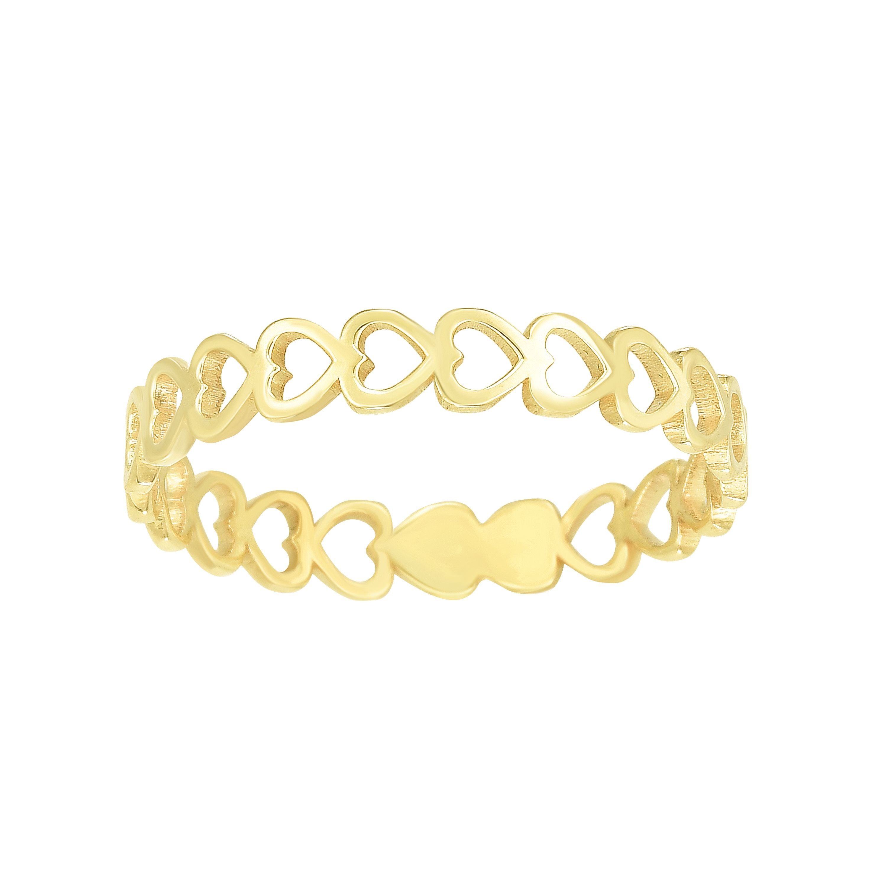 Bague pour femme en or jaune 14 carats, taille 7, bijoux de créateurs fins pour hommes et femmes