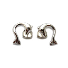 Sterling Silver Rhodium Plated Ancient Greek Minoan Dolphin Earrings