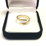 14k Yellow Gold Diamond Cut Bypass Ring