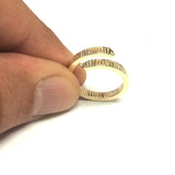 14k Yellow Gold Diamond Cut Bypass Ring