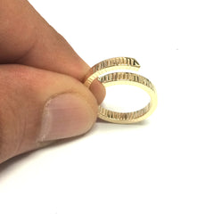 14k Yellow Gold Diamond Cut Bypass Ring fine designer jewelry for men and women