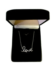 Script Love Logo Necklace In Sterling Silver, 18" - JewelryAffairs