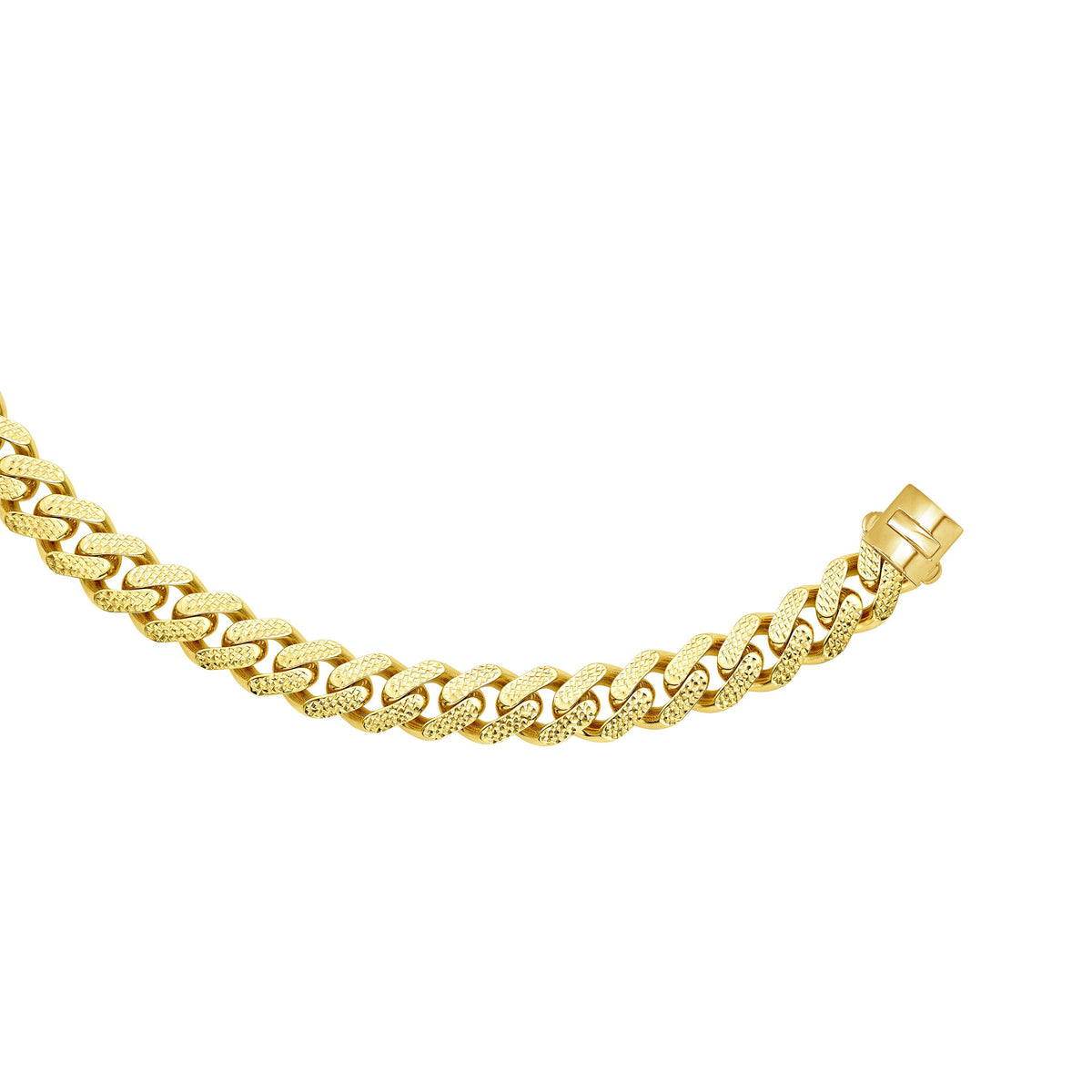 Collier chaîne pavé à maillons cubains Miami en or jaune 14 carats, largeur 13,5 mm, 24 pouces, bijoux de créateurs fins pour hommes et femmes