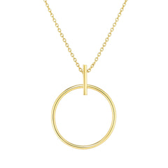 14k Yellow Gold Ring Of Life Pendant Necklace, 17"