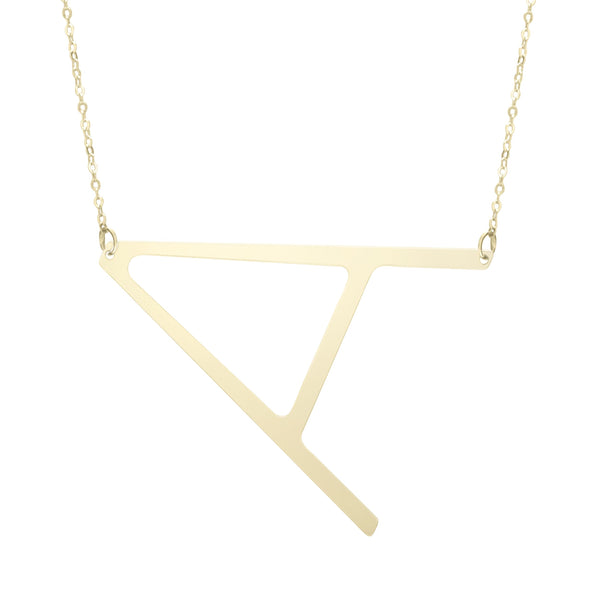 14k Yellow Gold Initial Letter Pendant Necklace, 18"