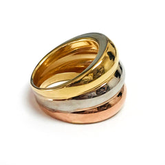 14K Yellow White Rose Gold Cross Over Womens Ring fine designer smykker til mænd og kvinder