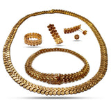 Custom Made 14K Yellow Gold Ancient Greek Achaean Spiral Style Set - Necklace - Earrings - Ring - Bracelet