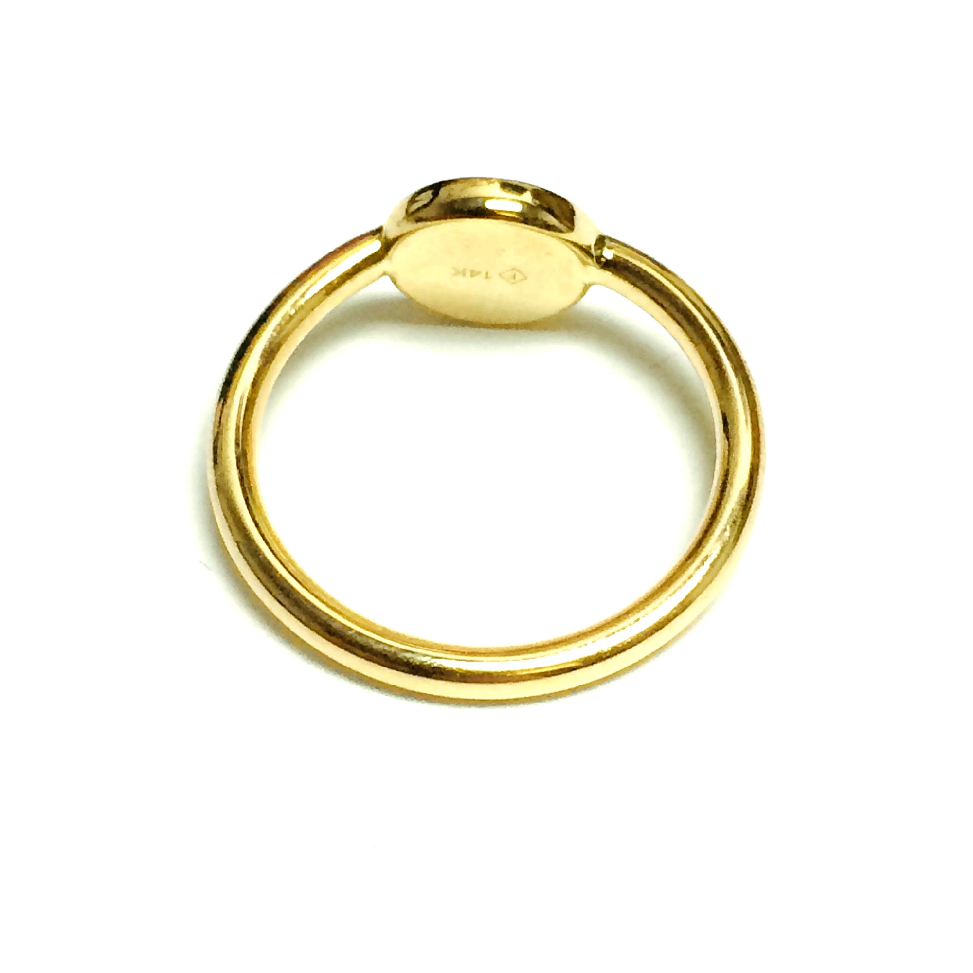 14k Yellow Gold Disc Personalized Ring