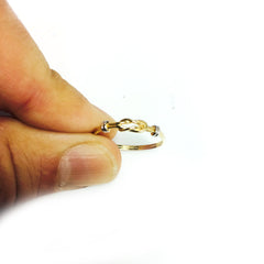 Anello con nodo d'amore in oro bicolore 14k con smalto alto, gioielli di design per uomini e donne