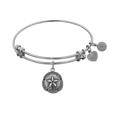 Smooth Finish Brass Sand Dollar Angelica Bangle Bracelet, 7.25"