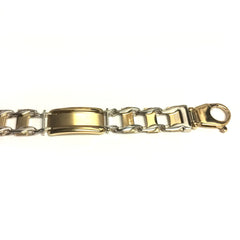 14k Yellow And White Gold Rolex Link Mens Bracelet, 8.5"