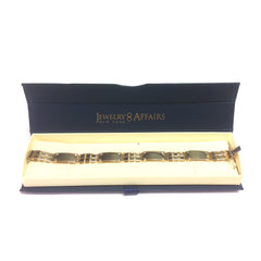 Bracciale da uomo Rolex Railroad in oro giallo e bianco 14k, gioielli di alta moda da 8,5" per uomini e donne