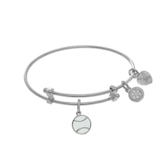 Softball Enamel Charm Adjustable Bangle Girls Bracelet
