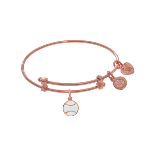 Softball Enamel Charm Adjustable Bangle Girls Bracelet